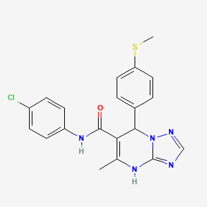 molecular formula C20H18ClN5OS B4192939 N-(4-chlorophenyl)-5-methyl-7-[4-(methylsulfanyl)phenyl]-4,7-dihydro[1,2,4]triazolo[1,5-a]pyrimidine-6-carboxamide 