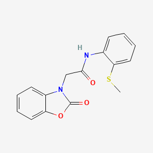 molecular formula C16H14N2O3S B4192941 N-(2-(methylthio)phenyl)-2-(2-oxobenzo[d]oxazol-3(2H)-yl)acetamide 
