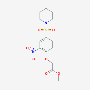 molecular formula C14H18N2O7S B4192960 METHYL 2-[2-NITRO-4-(PIPERIDINOSULFONYL)PHENOXY]ACETATE 