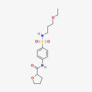 molecular formula C16H24N2O5S B4193087 N-[4-(3-ethoxypropylsulfamoyl)phenyl]oxolane-2-carboxamide 