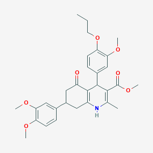 molecular formula C30H35NO7 B419318 Methyl 7-(3,4-dimethoxyphenyl)-4-(3-methoxy-4-propoxyphenyl)-2-methyl-5-oxo-1,4,5,6,7,8-hexahydro-3-quinolinecarboxylate 
