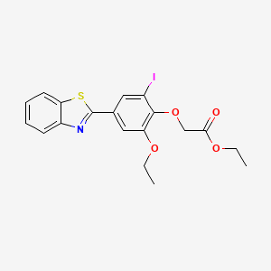 molecular formula C19H18INO4S B4193216 Ethyl 2-[4-(1,3-benzothiazol-2-yl)-2-ethoxy-6-iodophenoxy]acetate 