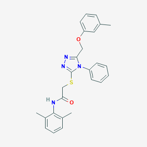 molecular formula C26H26N4O2S B419326 N-(2,6-dimethylphenyl)-2-({5-[(3-methylphenoxy)methyl]-4-phenyl-4H-1,2,4-triazol-3-yl}sulfanyl)acetamide 