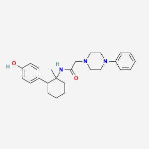 molecular formula C25H33N3O2 B4193266 N-[2-(4-hydroxyphenyl)-1-methylcyclohexyl]-2-(4-phenylpiperazin-1-yl)acetamide 