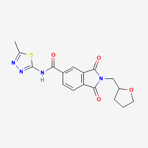 molecular formula C17H16N4O4S B4193402 N-(5-methyl-1,3,4-thiadiazol-2-yl)-1,3-dioxo-2-(tetrahydrofuran-2-ylmethyl)-2,3-dihydro-1H-isoindole-5-carboxamide 