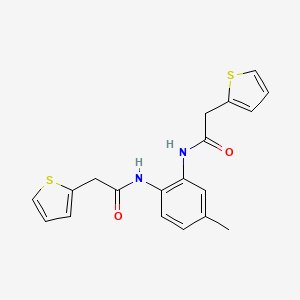 molecular formula C19H18N2O2S2 B4193488 N,N'-(4-methyl-1,2-phenylene)bis[2-(2-thienyl)acetamide] 