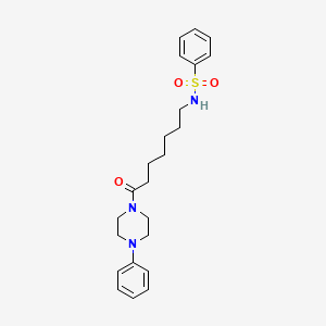 molecular formula C23H31N3O3S B4193522 N-[7-oxo-7-(4-phenylpiperazin-1-yl)heptyl]benzenesulfonamide 
