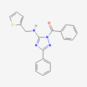 molecular formula C20H16N4OS B4193615 phenyl{3-phenyl-5-[(thiophen-2-ylmethyl)amino]-1H-1,2,4-triazol-1-yl}methanone 