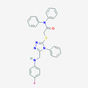2-({5-[(4-fluoroanilino)methyl]-4-phenyl-4H-1,2,4-triazol-3-yl}sulfanyl)-N,N-diphenylacetamide