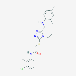 N-(3-chloro-2-methylphenyl)-2-({5-[(2,4-dimethylanilino)methyl]-4-ethyl-4H-1,2,4-triazol-3-yl}sulfanyl)acetamide