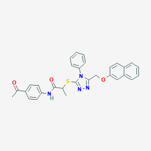 N-(4-acetylphenyl)-2-({5-[(2-naphthyloxy)methyl]-4-phenyl-4H-1,2,4-triazol-3-yl}sulfanyl)propanamide