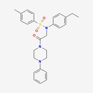 molecular formula C27H31N3O3S B4193828 N-(4-ethylphenyl)-4-methyl-N-[2-oxo-2-(4-phenylpiperazin-1-yl)ethyl]benzenesulfonamide 