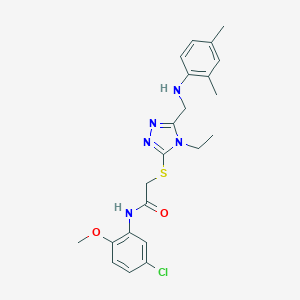 N-(5-chloro-2-methoxyphenyl)-2-({5-[(2,4-dimethylanilino)methyl]-4-ethyl-4H-1,2,4-triazol-3-yl}sulfanyl)acetamide