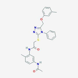 N-[5-(acetylamino)-2-methylphenyl]-2-({5-[(3-methylphenoxy)methyl]-4-phenyl-4H-1,2,4-triazol-3-yl}sulfanyl)acetamide
