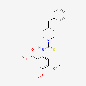 molecular formula C23H28N2O4S B4193841 Methyl 4,5-dimethoxy-2-({[4-benzylpiperidyl]thioxomethyl}amino)benzoate 