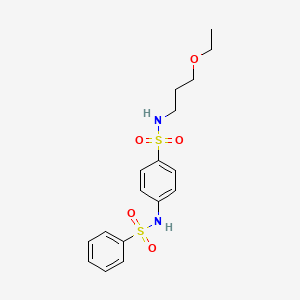 molecular formula C17H22N2O5S2 B4193846 4-BENZENESULFONAMIDO-N-(3-ETHOXYPROPYL)BENZENE-1-SULFONAMIDE 