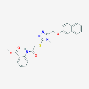 methyl 2-{[({4-methyl-5-[(2-naphthyloxy)methyl]-4H-1,2,4-triazol-3-yl}sulfanyl)acetyl]amino}benzoate