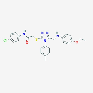 N-(4-chlorophenyl)-2-{[5-[(4-ethoxyanilino)methyl]-4-(4-methylphenyl)-4H-1,2,4-triazol-3-yl]sulfanyl}acetamide