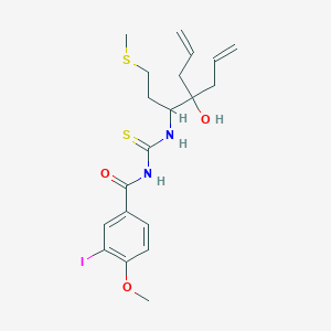 molecular formula C20H27IN2O3S2 B4193898 N-[({2-allyl-2-hydroxy-1-[2-(methylthio)ethyl]-4-penten-1-yl}amino)carbonothioyl]-3-iodo-4-methoxybenzamide 