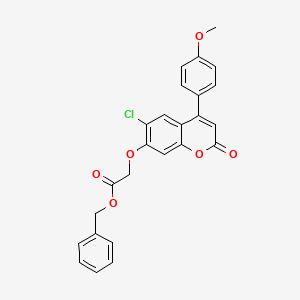 molecular formula C25H19ClO6 B4193901 benzyl 2-{[6-chloro-4-(4-methoxyphenyl)-2-oxo-2H-chromen-7-yl]oxy}acetate 