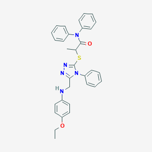 2-({5-[(4-ethoxyanilino)methyl]-4-phenyl-4H-1,2,4-triazol-3-yl}sulfanyl)-N,N-diphenylpropanamide