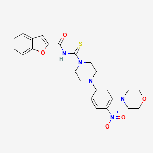 molecular formula C24H25N5O5S B4193916 N-[4-(3-morpholin-4-yl-4-nitrophenyl)piperazine-1-carbothioyl]-1-benzofuran-2-carboxamide 
