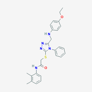 molecular formula C27H29N5O2S B419394 N-(2,3-dimethylphenyl)-2-({5-[(4-ethoxyanilino)methyl]-4-phenyl-4H-1,2,4-triazol-3-yl}sulfanyl)acetamide 
