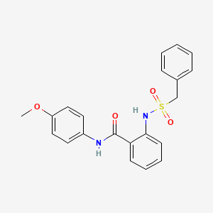 molecular formula C21H20N2O4S B4193979 N-(4-METHOXYPHENYL)-2-(PHENYLMETHANESULFONAMIDO)BENZAMIDE 
