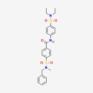 molecular formula C25H29N3O5S2 B4194014 4-[benzyl(methyl)sulfamoyl]-N-[4-(diethylsulfamoyl)phenyl]benzamide 