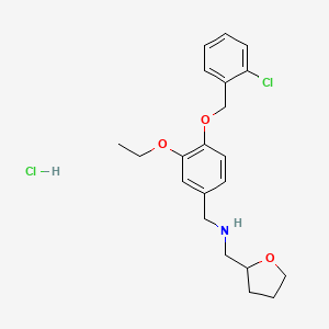 molecular formula C21H27Cl2NO3 B4194087 N-[[4-[(2-chlorophenyl)methoxy]-3-ethoxyphenyl]methyl]-1-(oxolan-2-yl)methanamine;hydrochloride 