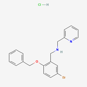 molecular formula C20H20BrClN2O B4194129 N-[(5-bromo-2-phenylmethoxyphenyl)methyl]-1-pyridin-2-ylmethanamine;hydrochloride 