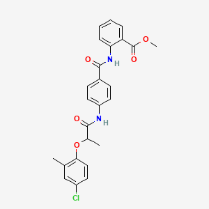 molecular formula C25H23ClN2O5 B4194143 Methyl 2-{[(4-{[2-(4-chloro-2-methylphenoxy)propanoyl]amino}phenyl)carbonyl]amino}benzoate 