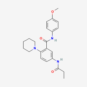 molecular formula C22H27N3O3 B4194399 N-(4-methoxyphenyl)-2-piperidin-1-yl-5-(propanoylamino)benzamide 