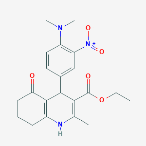 molecular formula C21H25N3O5 B4194431 ethyl 4-[4-(dimethylamino)-3-nitrophenyl]-2-methyl-5-oxo-4,6,7,8-tetrahydro-1H-quinoline-3-carboxylate 