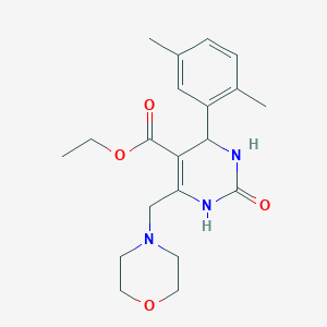 molecular formula C20H27N3O4 B4194454 ETHYL 4-(2,5-DIMETHYLPHENYL)-6-(MORPHOLINOMETHYL)-2-OXO-1,2,3,4-TETRAHYDRO-5-PYRIMIDINECARBOXYLATE 