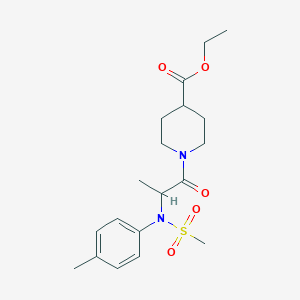 molecular formula C19H28N2O5S B4194473 ETHYL 1-{2-[N-(4-METHYLPHENYL)METHANESULFONAMIDO]PROPANOYL}PIPERIDINE-4-CARBOXYLATE 