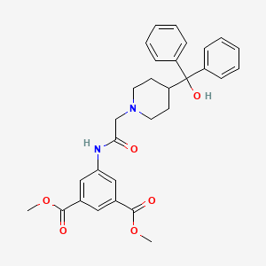 molecular formula C30H32N2O6 B4194534 DIMETHYL 5-[(2-{4-[HYDROXY(DIPHENYL)METHYL]PIPERIDINO}ACETYL)AMINO]ISOPHTHALATE 