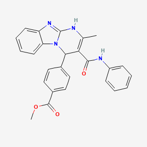 molecular formula C26H22N4O3 B4194636 methyl 4-[3-(anilinocarbonyl)-2-methyl-1,4-dihydropyrimido[1,2-a][1,3]benzimidazol-4-yl]benzoate 