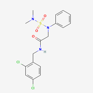 molecular formula C17H19Cl2N3O3S B4194648 N-[(2,4-DICHLOROPHENYL)METHYL]-2-[(DIMETHYLSULFAMOYL)(PHENYL)AMINO]ACETAMIDE 