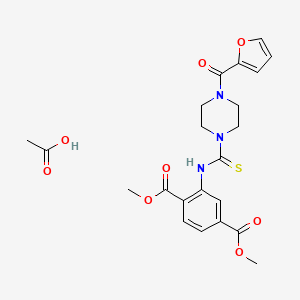 molecular formula C22H25N3O8S B4194674 Acetic acid;dimethyl 2-[[4-(furan-2-carbonyl)piperazine-1-carbothioyl]amino]benzene-1,4-dicarboxylate 