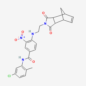 molecular formula C25H23ClN4O5 B4194690 N-(5-chloro-2-methylphenyl)-4-[2-(3,5-dioxo-4-azatricyclo[5.2.1.02,6]dec-8-en-4-yl)ethylamino]-3-nitrobenzamide 