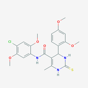 molecular formula C22H24ClN3O5S B4194796 N-(4-chloro-2,5-dimethoxyphenyl)-4-(2,4-dimethoxyphenyl)-6-methyl-2-thioxo-1,2,3,4-tetrahydro-5-pyrimidinecarboxamide 
