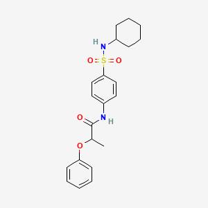 molecular formula C21H26N2O4S B4194859 N-[4-(cyclohexylsulfamoyl)phenyl]-2-phenoxypropanamide 