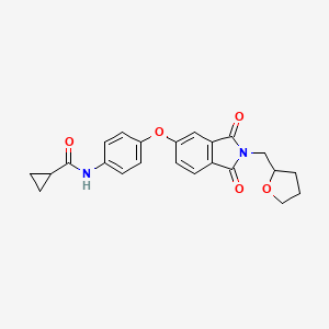 molecular formula C23H22N2O5 B4194867 N-(4-{[1,3-dioxo-2-(tetrahydrofuran-2-ylmethyl)-2,3-dihydro-1H-isoindol-5-yl]oxy}phenyl)cyclopropanecarboxamide 