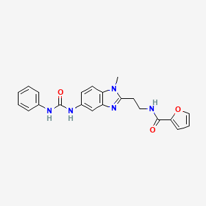 molecular formula C22H21N5O3 B4194869 N-(2-{1-METHYL-5-[(PHENYLCARBAMOYL)AMINO]-1H-1,3-BENZODIAZOL-2-YL}ETHYL)FURAN-2-CARBOXAMIDE 