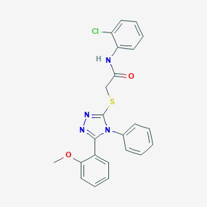 N-(2-chlorophenyl)-2-[[5-(2-methoxyphenyl)-4-phenyl-1,2,4-triazol-3-yl]sulfanyl]acetamide