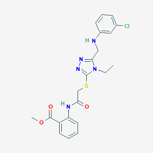 methyl 2-{[({5-[(3-chloroanilino)methyl]-4-ethyl-4H-1,2,4-triazol-3-yl}sulfanyl)acetyl]amino}benzoate