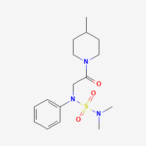 molecular formula C16H25N3O3S B4194973 DIMETHYL({[2-(4-METHYLPIPERIDIN-1-YL)-2-OXOETHYL](PHENYL)SULFAMOYL})AMINE 