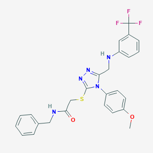 N-benzyl-2-[(4-(4-methoxyphenyl)-5-{[3-(trifluoromethyl)anilino]methyl}-4H-1,2,4-triazol-3-yl)sulfanyl]acetamide
