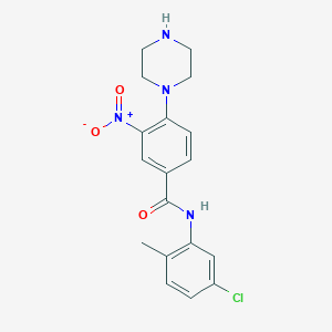 molecular formula C18H19ClN4O3 B4195045 N-(5-chloro-2-methylphenyl)-3-nitro-4-piperazin-1-ylbenzamide 